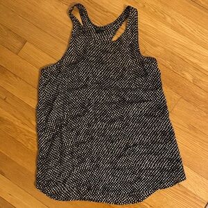 Club Monaco Black and White Polka Dot Women's Silk Tank Top